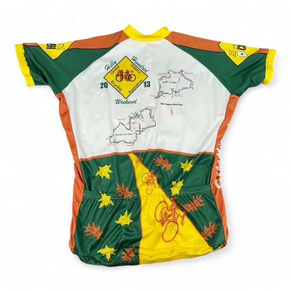 Peak 1 Cycling Jersey Adult EXTRA LARGE Green Yellow Indiana Hilly Hundred 2013 - Picture 2 of 12